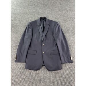 Jos A. Bank Blazer 40 R Blue Wool Silver Buttons Premium Logo Reserve Chelsea